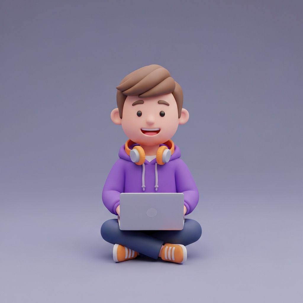 Clay 3D model of a developer